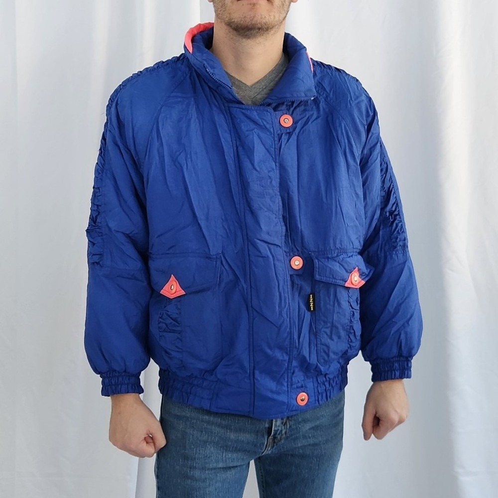 80s Blue Nylon Puffer‎ Jacket